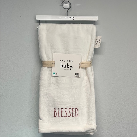 Rae Dunn Baby | White 'Blessed' Baby Blanket - Picture 1 of 6